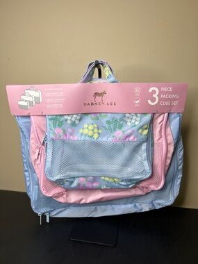 Dabney Lee | Spring Pink Baby Blue Floral Packing Cube Set (3pc)